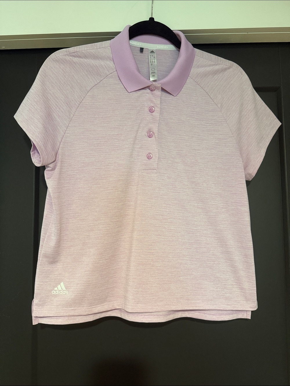 adidas Light Pink Women’s Cropped Short Sleeve Polo